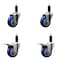 Service Caster 3.5'' Blue Poly Swivel 1-1/8'' Expanding Stem Caster Set 2 Total Lock Brakes, 4PK SCC-EXTTL20S3514-PPUB-BLUE-2-S-2-118 - alternate 1